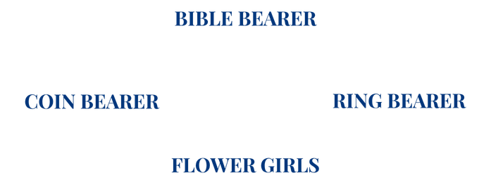 Bible Bearer, Coin Bearer, Ring Bearer, Flower Girls